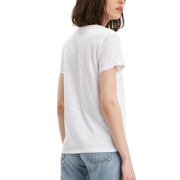 Levis Womens White T-Shirt Rose Gold Logo - Picture 2 of 8